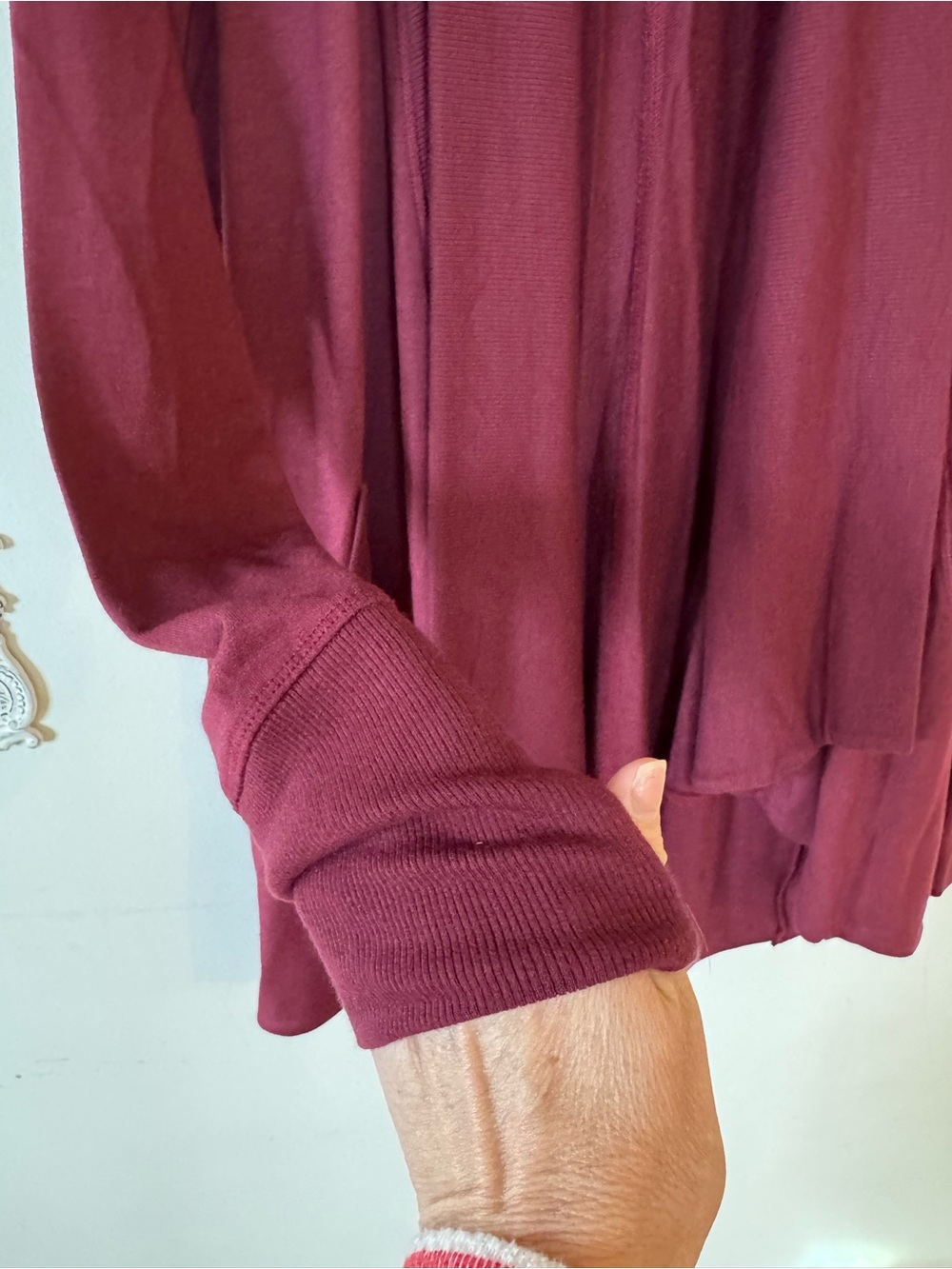 NWT Athleta Pranayama Wrap Cardigan Cabernet Burgundy S - Picture 7 of 11